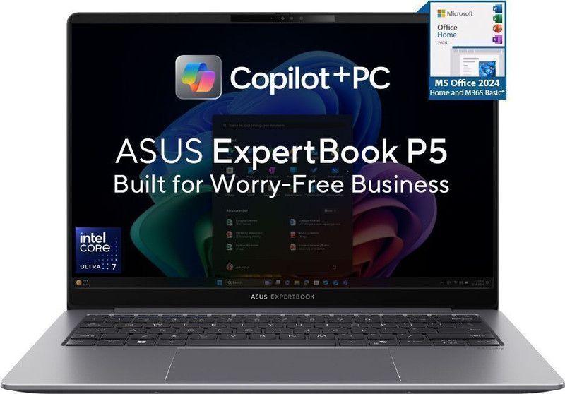 ASUS Expertbook P5 full metal AI PC with 1 Yr ADP Intel Core Ultra 7 258V - (32 GB/1 TB SSD/Windows 11 Home) P5405CSA-NZ0215WS Thin and Light Laptop(14 Inch, Misty Grey, 1.27 Kg, With MS Office)