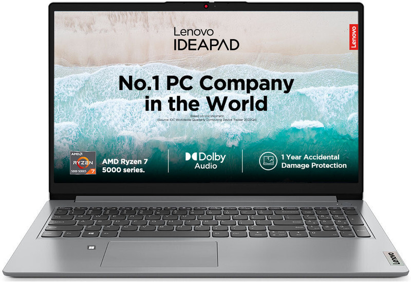 Lenovo IdeaPad 1 AMD Ryzen 7 Octa Core 5700U - (16 GB/512 GB SSD/Windows 11 Home) 15ALC7 Thin and Light Laptop(15.6 inch, Cloud Grey, 1.61 kg, With MS Office)