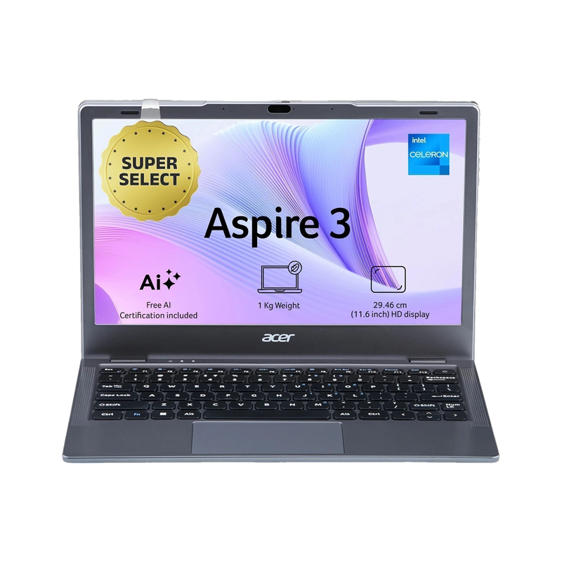 Acer Aspire 3 Intel Celeron Dual Core - (8 GB/128 GB SSD/Windows 11 Home) A311-45 Thin and Light Laptop(11.6 Inch, Steel Grey, 1.0 kg)