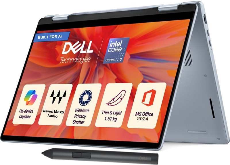 DELL 16 14 Microsoft Office Home 2024 AMD Ryzen AI 5 Hexa Core 340 AI - (16 GB/512 GB SSD/Windows 11 Home) DB16255 Laptop(16 Inch, Ice Blue, 1.83 Kg, With MS Office)