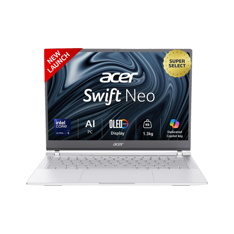 Acer Swift Neo 14 Office 2024 + M365 Basic Intel Core Ultra 5 115U - (16 GB/512 GB SSD/Windows 11 Home) SFN14-54H Thin and Light Laptop(14 Inch, Silver, 1.3 kg, With MS Office)