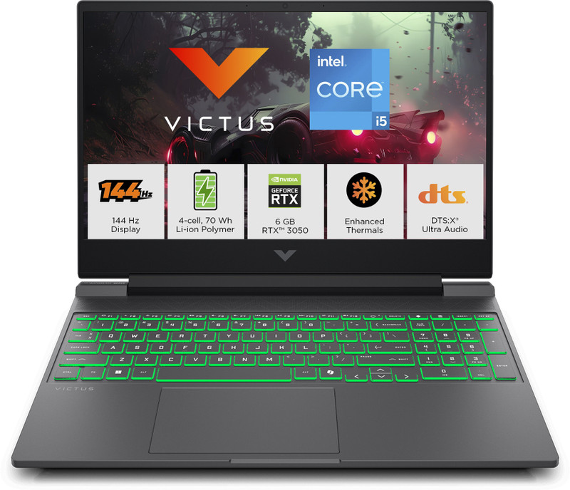 HP Victus Intel Core i5 13th Gen 13420 H - (16 GB/512 GB SSD/Windows 11 Home/6 GB Graphics/NVIDIA GeForce RTX 3050) 15-fa2196tx / 15-fa2197TX Gaming Laptop(15.6 Inch, Blue, With MS Office)