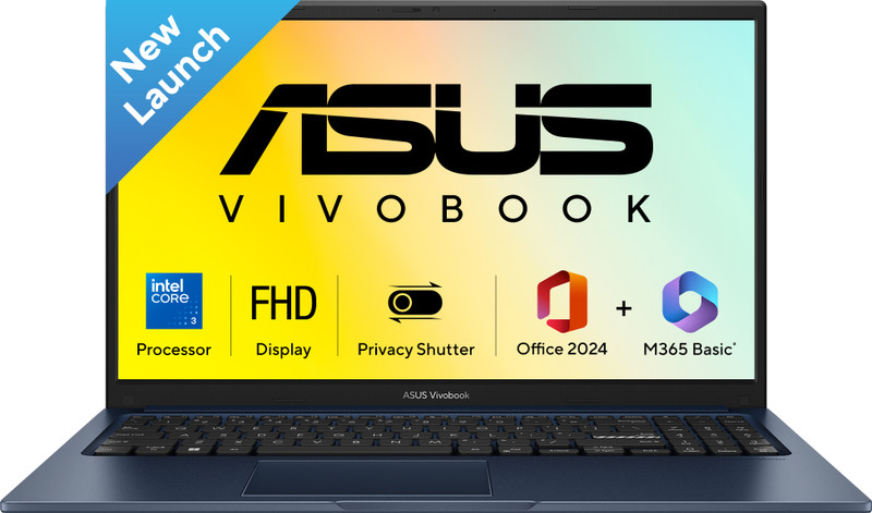ASUS Vivobook 15 (2026) with Office 2024 + M365 Basic*, AMD Ryzen 7 Octa Core 170 - (16 GB/512 GB SSD/Windows 11 Home) M1502NAQ-BQ120WS Thin and Light Laptop(15.6 inch, Quiet Blue, 1.7 kg, With MS Office)