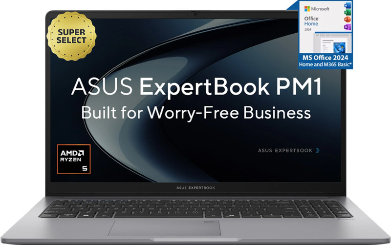 ASUS ExpertBook PM1 with 1 Yr ADP AMD Ryzen 5 Hexa Core 150 - (16 GB/512 GB SSD/Windows 11 Home) PM1503CDA-S70546WS Laptop(15.6 inch, Misty Grey, 1.81 Kg, With MS Office)