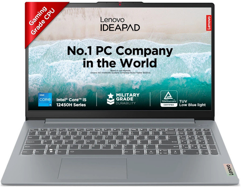 Lenovo IdeaPad Slim 3 Intel Core i5 12th Gen 12450H - (16 GB/512 GB SSD/Windows 11 Home) 15IAH8 Thin and Light Laptop(15.6 Inch, Arctic Grey, 1.62 Kg, With MS Office)