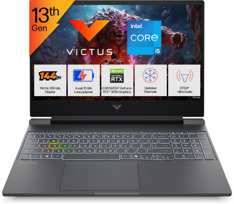 HP Victus Intel Core i5 13th Gen 13420 H - (16 GB/512 GB SSD/Windows 11 Home/6 GB Graphics/NVIDIA GeForce RTX 3050) C25VSPA#ACJ Gaming Laptop(15.6 Inch, Blue, With MS Office)