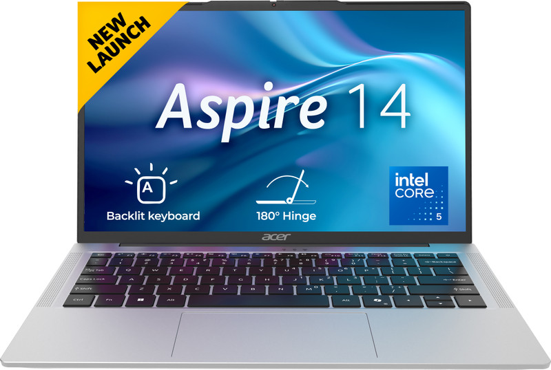 Acer Aspire 14 Office 2024 + M365 Basic (i5 14th Gen) Intel Core 5 210 H - (16 GB/512 GB SSD/Windows 11 Home) AS14H-53 Notebook(14 Inch, Pure Silver, 1.44 kg kg, With MS Office)