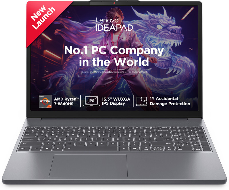 Lenovo IdeaPad Slim 3 AMD Ryzen 7 Octa Core 8840H Office 2024 and Backlit Keyboard AMD Ryzen 7 Octa Core 8840HS - (24 GB/1 TB SSD/Windows 11 Home) 15AHP10 Thin and Light Laptop(15.3 Inch, Luna Grey, 1.59 Kg, With MS Office) - 10% off at DetectaDeal