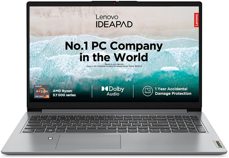 Lenovo IdeaPad Slim 1 AMD Ryzen 5 Quad Core 7520U - (8 GB/512 GB SSD/Windows 11 Home) 15AMN7 Thin and Light Laptop(15.6 Inch, Cloud Grey, 1.58 kg, With MS Office)