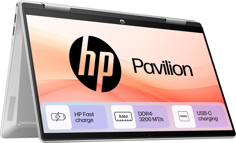 HP Pavilion 14 X360 Intel Core i5 13th Gen 1335U - (16 GB/1 TB SSD/Windows 11 Home) 14-ek1149TU 2 in 1 Laptop(14 Inch, Natural Silver Cover & Base, 1.51 Kg, With MS Office)