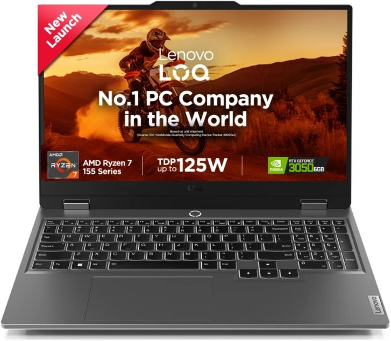 Lenovo AMD Ryzen 7 Hexa Core 155 - (16 GB/512 GB SSD/Windows 11 Home/6 GB Graphics/NVIDIA GeForce RTX 3050) LOQ 15AHP9 Gaming Laptop(15.6 inch, Luna Grey, 2.38 kg, With MS Office)