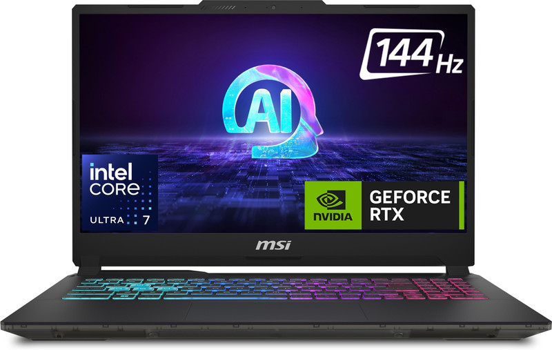 MSI Cyborg 15 AI PC Intel Core Ultra 7 155H - (16 GB/1 TB SSD/Windows 11 Home/6 GB Graphics/NVIDIA GeForce RTX 4050) Cyborg 15 AI A1VEK-050IN Gaming Laptop(15.6 Inch, Translucent Black, 1.9 Kg) - 18% off at DetectaDeal