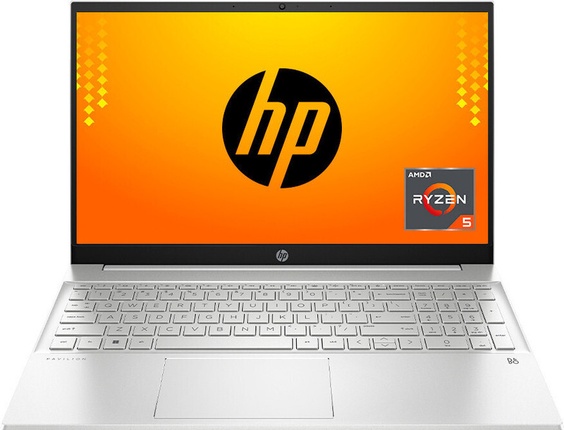HP Pavilion AMD Ryzen 5 Dual Core 5500U - (8 GB/512 GB SSD/Windows 11 Home) 15-eh1137AU Thin and Light Laptop(15.6 inch, Natural Silver, With MS Office)