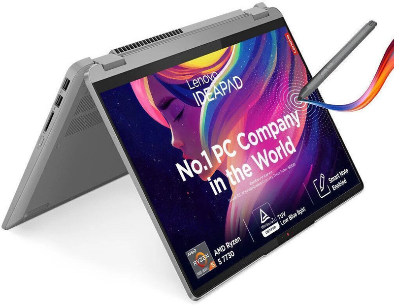 Lenovo IdeaPad Flex 5 AMD Ryzen 5 Hexa Core 7530U - (16 GB/512 GB SSD/Windows 11 Home) 14ABR8 2 in 1 Laptop(14 Inch, Arctic Grey, 1.55 kg, With MS Office)
