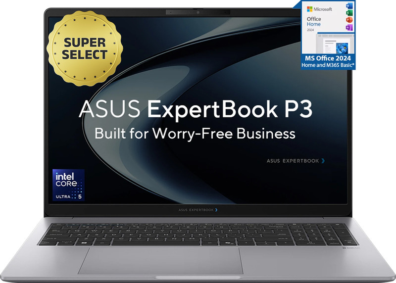 ASUS ExpertBook P3 AI PC IR Cam with 1 Yr ADP Intel Core Ultra 5 225H - (16 GB/512 GB SSD/Windows 11 Home) P3606CCAP-MB0062WS / P3606CCAP-MB0431WS Thin and Light Laptop(16 inch, Misty Grey, 1.80 kg, With MS Office)