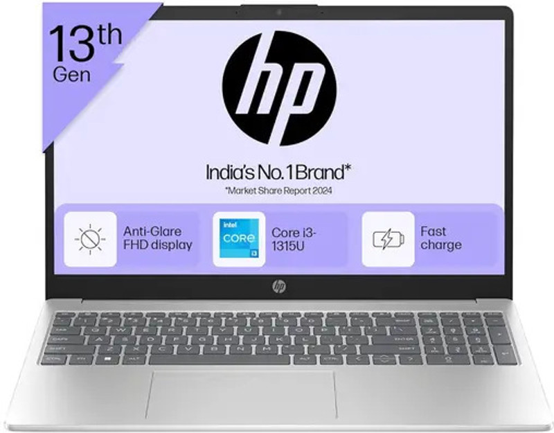 HP (Laptop with free bag) Intel Core i3 13th Gen 1315U - (8 GB/512 GB SSD/Windows 11 Home) 15-fd0465TU Thin and Light Laptop(15.6 inch, Silver, With MS Office)