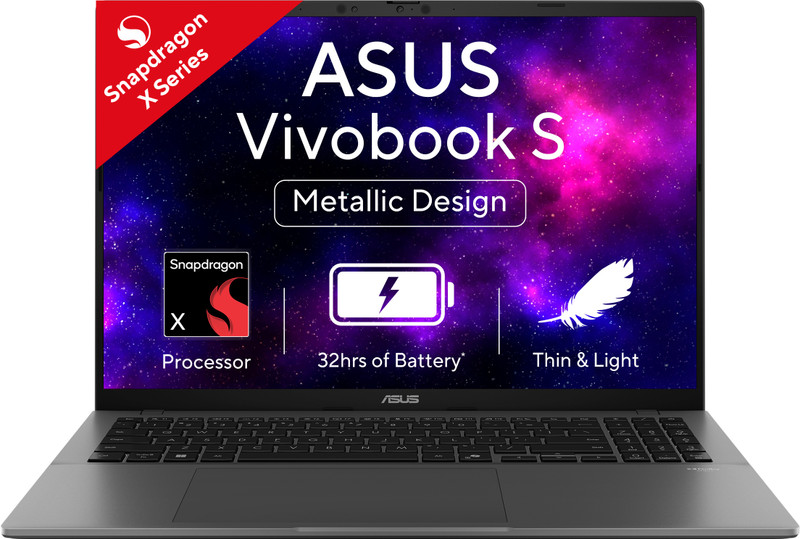 ASUS Vivobook S16 OLED (2025) with Backlit Keyboard, Metal Body*, Snapdragon X - (16 GB/512 GB SSD/Windows 11 Home) S3607QA-SH074WS Thin and Light Laptop(16 Inch, Matte Gray, 1.74 Kg, With MS Office) - 53% off at DetectaDeal