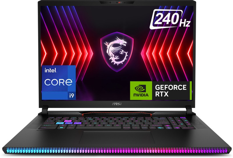 MSI Raider GE78 HX Intel Core i9 14th Gen 14900HX - (32 GB/2 TB SSD/Windows 11 Home/12 GB Graphics/NVIDIA GeForce RTX 4080/240 Hz) Raider GE78 HX 14VHG-805IN Gaming Laptop(18 Inch, Core Black, 3.1 Kg)