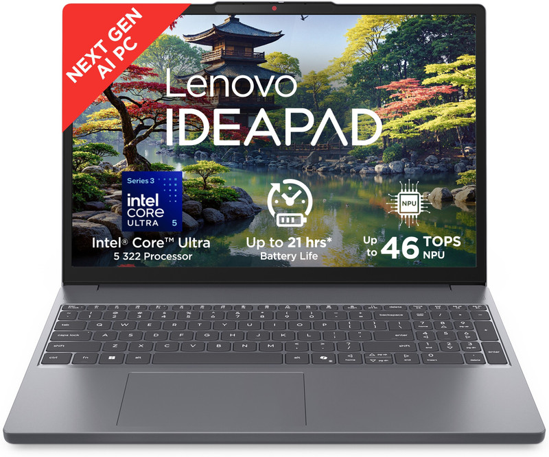 Lenovo IdeaPad Slim 3 (Gen 11) Next-gen AI PC Intel Core Ultra 5 Series 3 322 - (16 GB/512 GB SSD/Windows 11 Home) IdeaPad Slim 3 15IPH11 Thin and Light Laptop(15.3 inch, Luna Grey, With MS Office)
