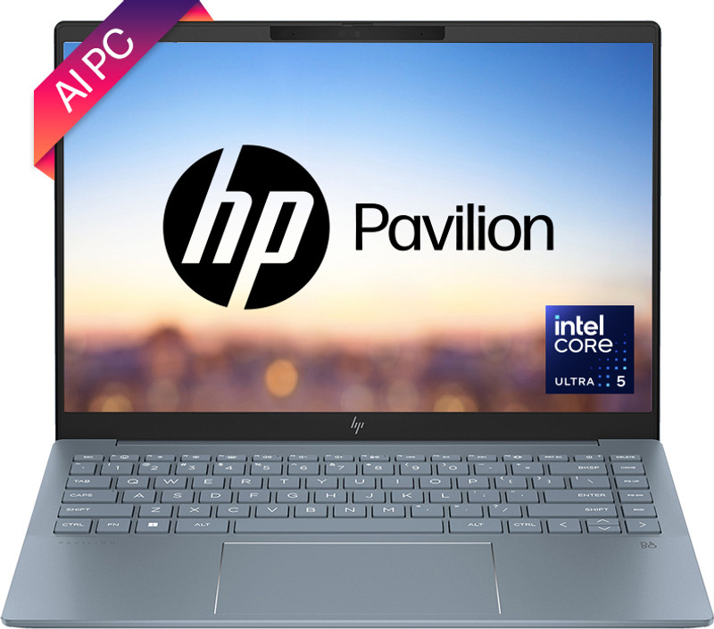 HP Pavilion Plus AI PC Intel Core Ultra 5 125H - (16 GB/512 GB SSD/Windows 11 Home) 14-ew1082TU Thin and Light Laptop(14 inch, Moonlight Blue, 1.44 Kg, With MS Office)