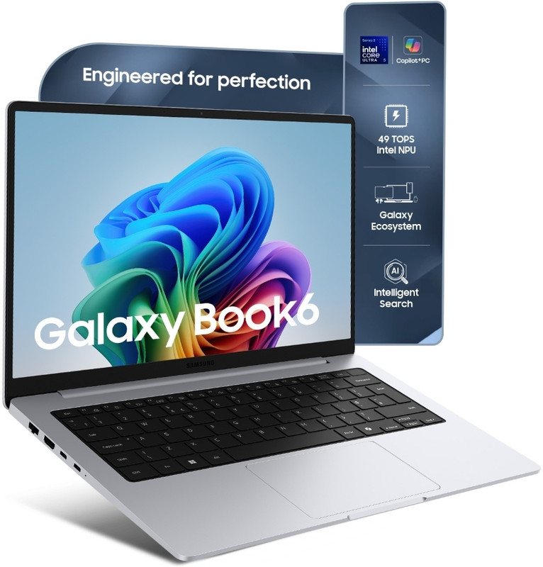 Samsung Galaxy Book5 AI Metal Intel Core Ultra 5 225U - (16 GB/512 GB SSD/Windows 11 Home) NP750XHD Thin and Light Laptop(15.6 Inch, Gray, 1.55 Kg, With MS Office)