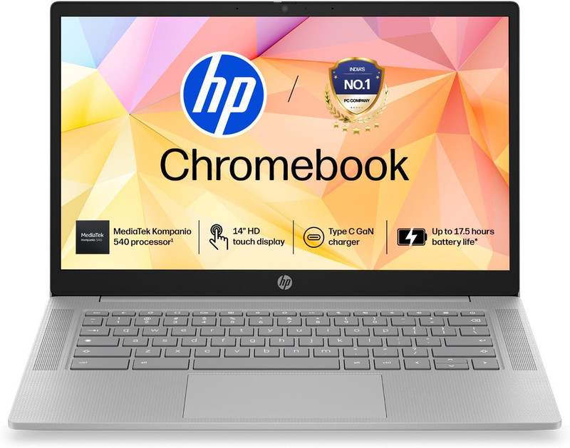 HP Chromebook (TouchScreen) MediaTek Kompanio 540 - (4 GB/128 GB SSD/Chrome OS) Chromebook 14a-nm0006MU Chromebook(14 inch, Gray, 1.35 kg)