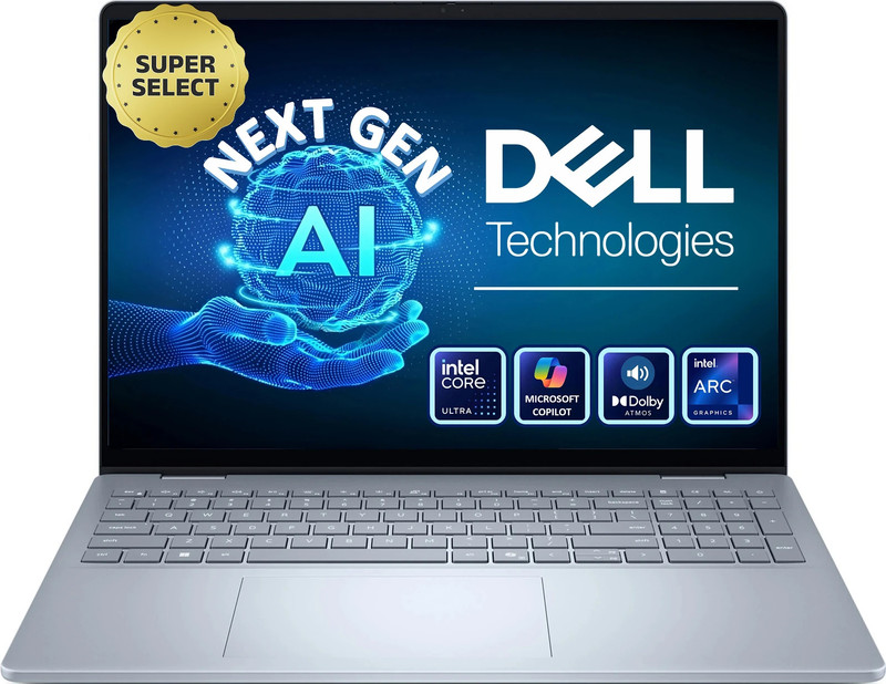 DELL 16 Plus Next Gen AI PC Backlit Keyboard, Fingerprint reader Intel Core Ultra 5 226V - (16 GB/512 GB SSD/Windows 11 Home) DB16250 Laptop(16 Inch, Ice Blue, 1.87 Kg, With MS Office)