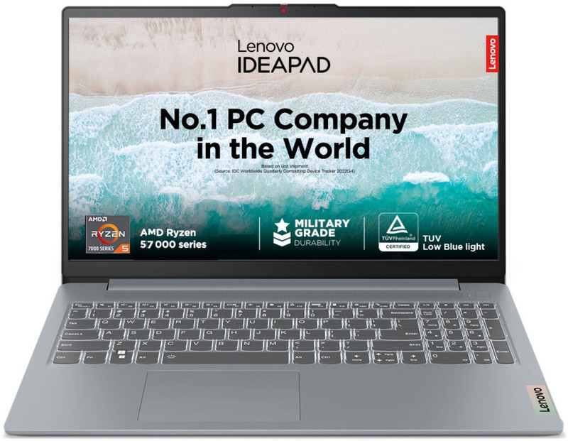 Lenovo IdeaPad Slim 3 AMD Ryzen 5 Quad Core 7520U - (16 GB/512 GB SSD/Windows 11 Home) 15AMN8 Thin and Light Laptop(15.6 Inch, Arctic Grey, 1.62 kg, With MS Office)
