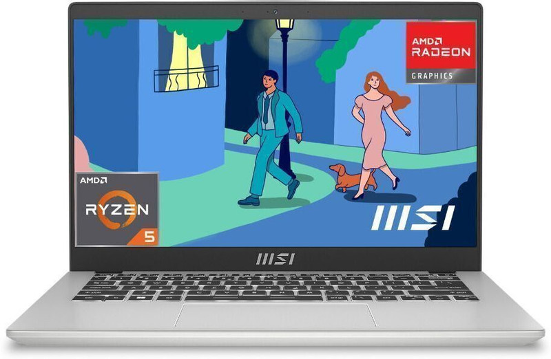 MSI Modern 14 AMD Ryzen 5 Hexa Core 7430U - (16 GB/512 GB SSD/Windows 11 Home) 14 C7M-283IN / 14 C7M-400IN Business Laptop(14 Inch, Silver, 1.4 Kg, With MS Office)