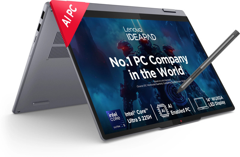 Lenovo IdeaPad 5 2-in-1 WUXGA IPS Intel Core Ultra 5 225H - (16 GB/1 TB SSD/Windows 11 Home) IdeaPad 5 2-in-1 14IAL10 2 in 1 Laptop(14 Inch, Luna Grey, 1.6 Kg, With MS Office)
