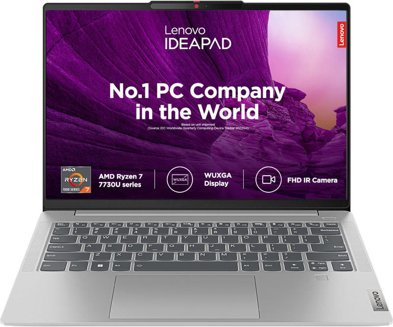 Lenovo IdeaPad Slim 5 AMD Ryzen 7 Octa Core 7730U - (16 GB/512 GB SSD/Windows 11 Home) 14ABR8 Thin and Light Laptop(14 Inch, Cloud Grey, 1.46 Kg, With MS Office)