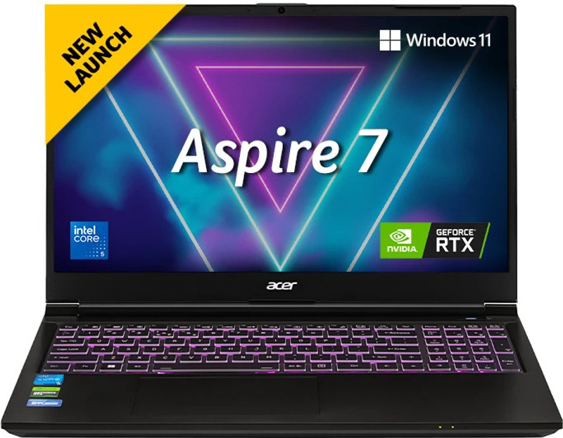 Acer Aspire 7 (i5 14th Gen) Intel Core 5 210H - (16 GB/512 GB SSD/Windows 11 Home/6 GB Graphics/NVIDIA GeForce RTX 4050) A715-79G Gaming Laptop(15.6 Inch, Obsidian Black, 1.99 Kg) - 18% off at DetectaDeal