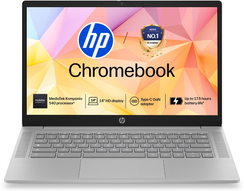 HP Chromebook MediaTek Kompanio 540 - (4 GB/128 GB SSD/Chrome OS) Chromebook 14a-nm0004MU Chromebook(14 inch, Modern Gray, 1.35 kg)