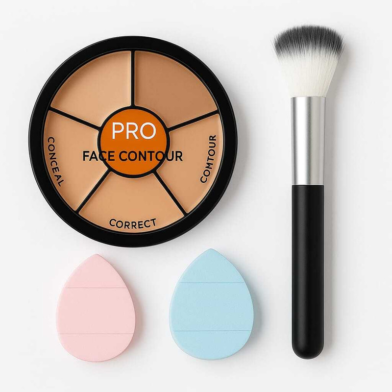 NIGRIFIX Pro Concealer Palette 6 Shades, 2 Pices Finger Puff With 1 Pic Makeup Brush Concealer(MULTICOLOR, 15 g)