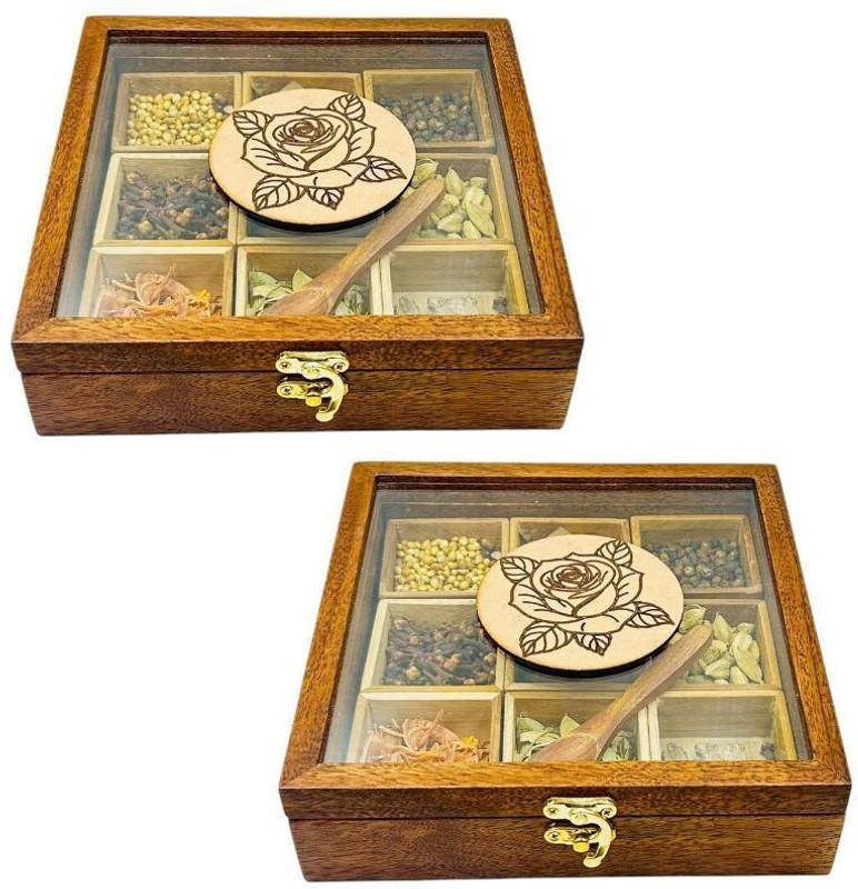 Angiraa handicraft Spice Set Wooden(2 Piece)