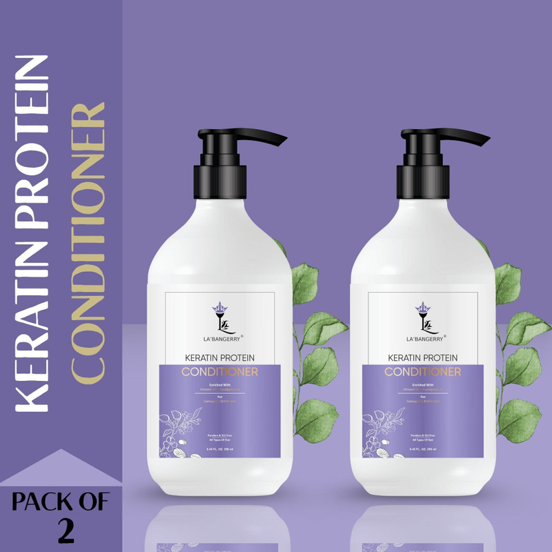 La'bangerry Keratin Protein Conditioner Enriched with Almond & Eucalyptus for Soft Hair(500 ml)