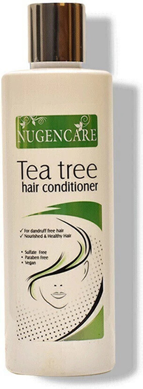 nugencare Tea Tree hair conditioner 250 Ml with Almond oil, Jojoba oil, Tea Tree oil, Menhol, peppermint oil, Paraben free, Sulphate free, Vegan(250 ml)