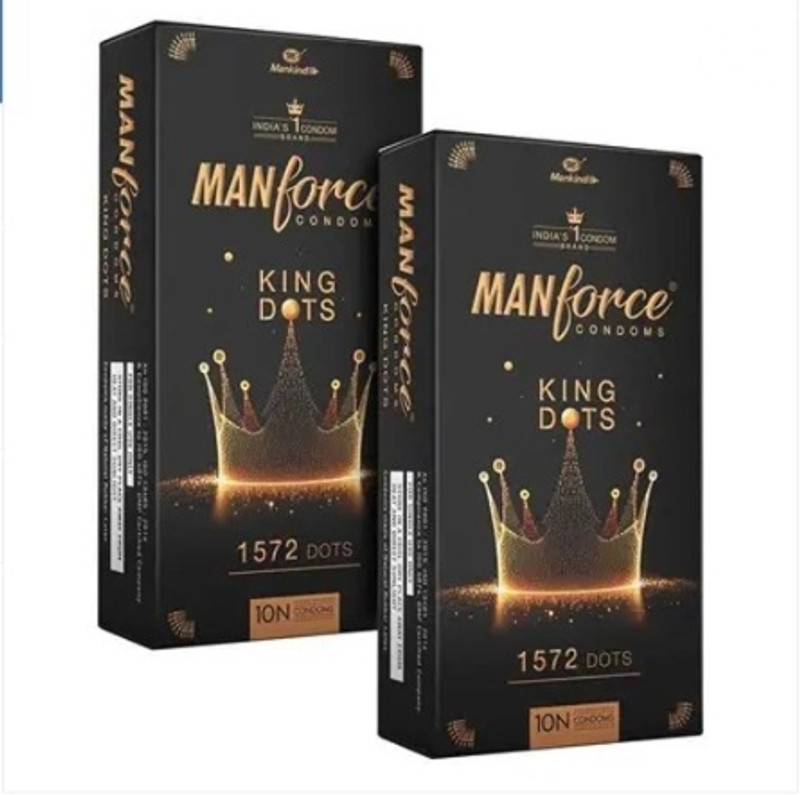 MANKIND Manforce KING DOTS 1572 Dots Condoms 10 Piecesx2 Condom(Set of 2, 20 Sheets)