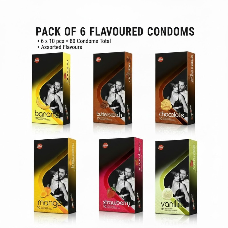 Kamasutra Excite Honeymoon Flavoured combo Condom(Set of 6, 60 Sheets)