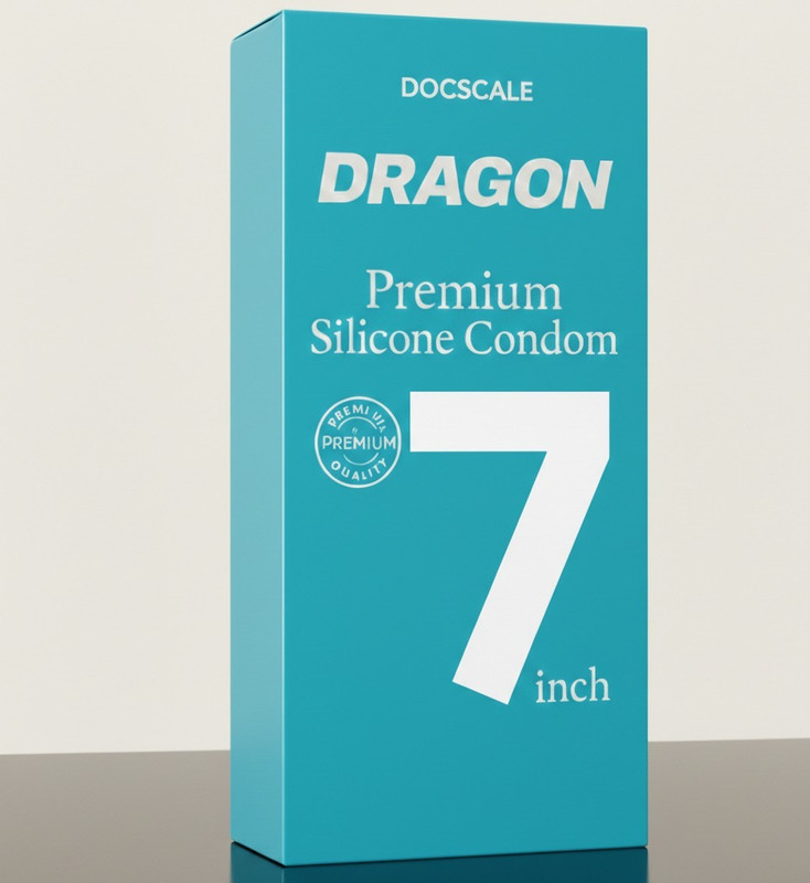 docscale Silicon Dragon 7 Inch Premium Long Size with Ultra Smooth Comfort Condom(10 Sheets)