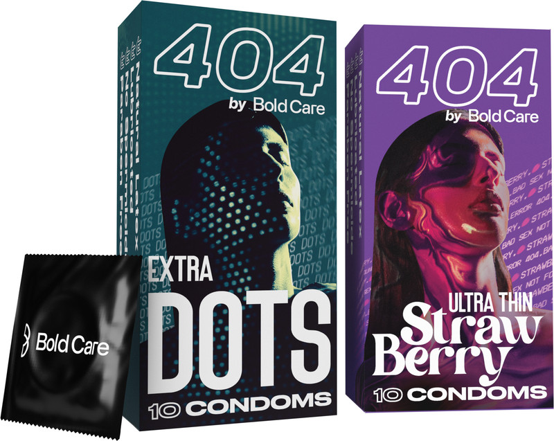 Bold Care 404 Extra Dots Condoms+Super Ultra Thin Strawberry Flavored Condoms Men Condom(Set of 2, 20 Sheets)