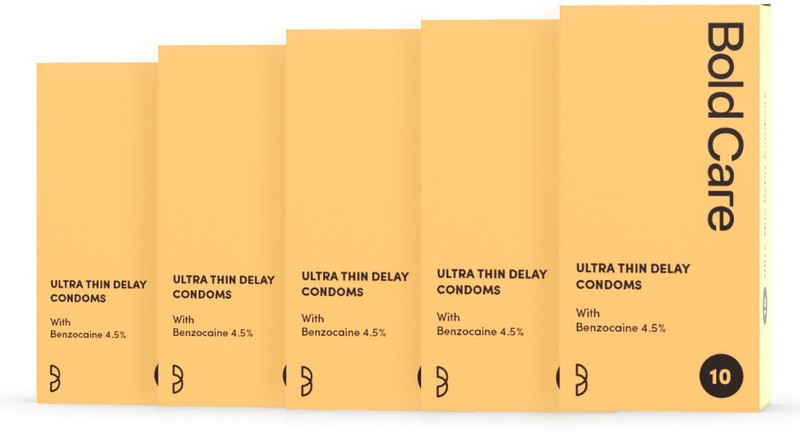 Bold Care Ultra Thin Climax Delay - Lubricated - Natural Latex Condom(10 Sheets)