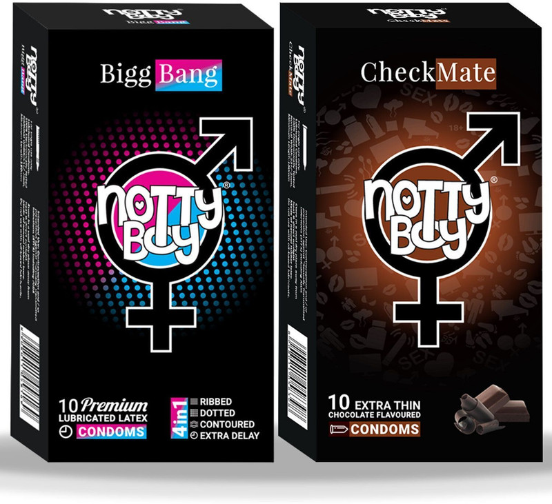 NottyBoy 1500 Dots Dotted, Extra Ribbed and Apple Flavour Condom(Set of 3, 30 Sheets)