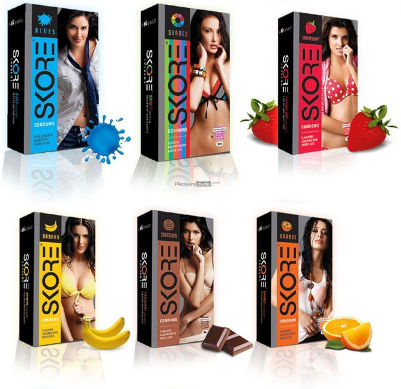 SKORE Blue Condom Pack of 30 Condom(Set of 3, 30 Sheets)