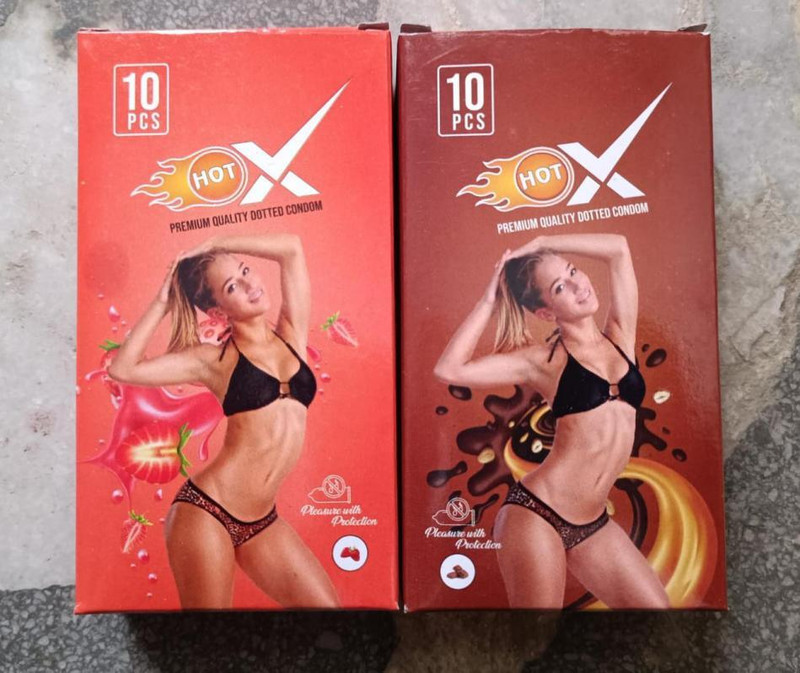 HOT X CONDOM WITH EXTRA DOTTED AND EXTRA TIME PACK OF 10 PCS Condom(Set of 10, 10 Sheets)
