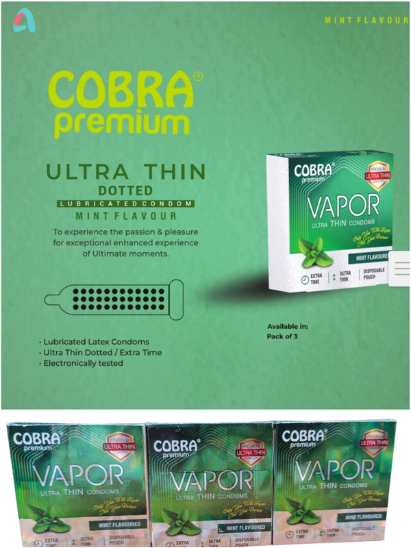 COBRA Premium - Vapor (Ultra Thin Condom), Condom(Set of 3, 9 Sheets)