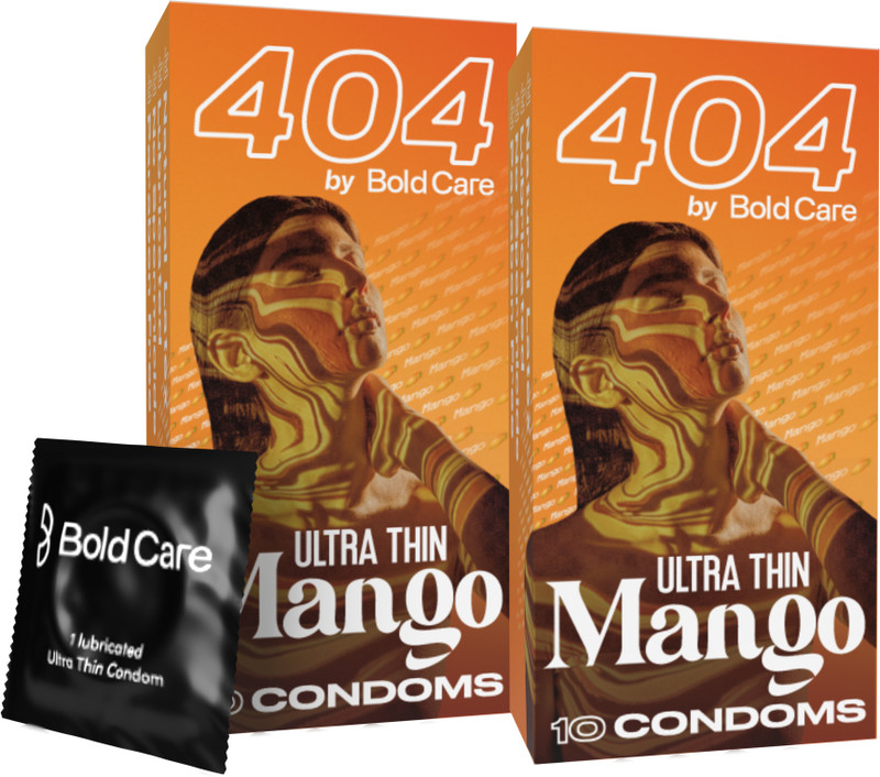Bold Care 404 Super Ultra Thin Mango Flavored Condoms For Men Condom(Set of 2, 20 Sheets)