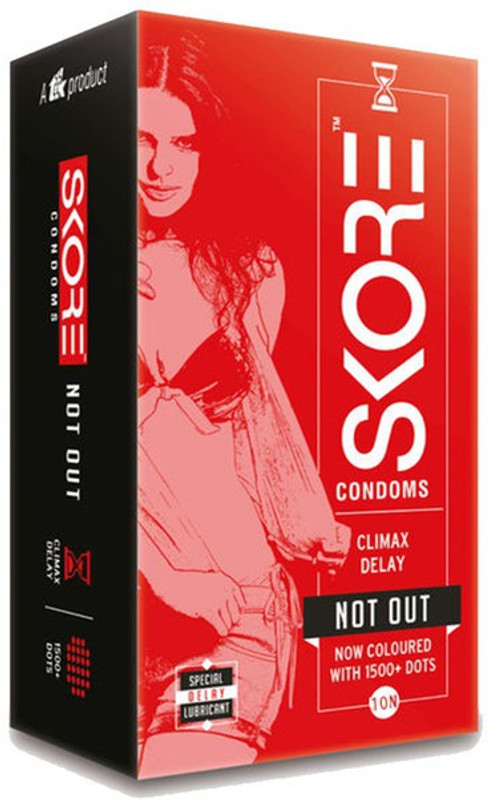 SKORE Climax Delay Raised Dots Condom Pack of 10 (Not Out) Condom(10 Sheets)