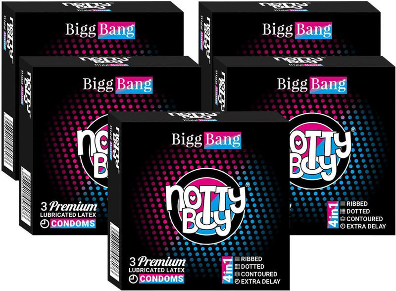 NottyBoy Delay Timing Dotted and Ribbed Multi Textured Snug Fit Condom(Set of 5, 15 Sheets)