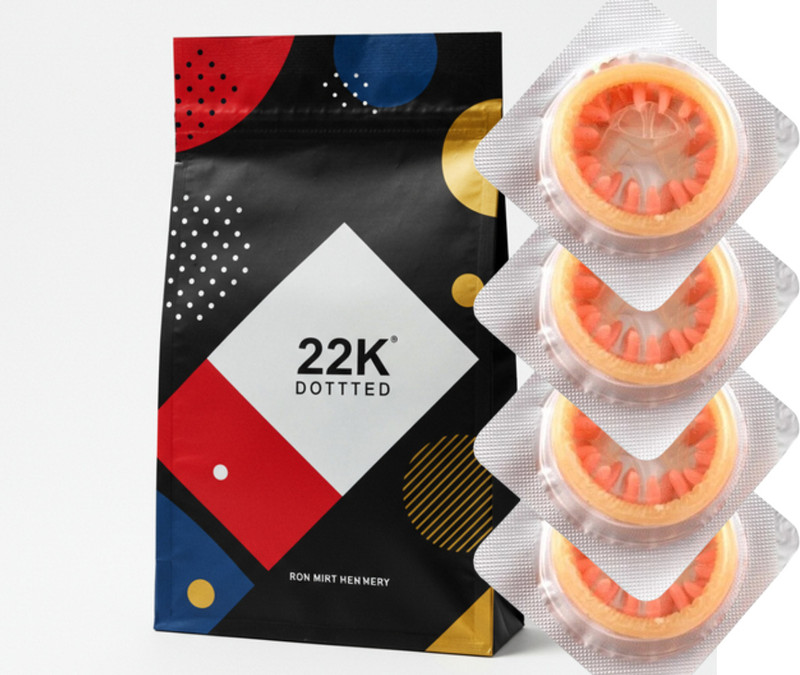 22K Dotted 515 Dotted 4 pcs Condom(Set of 4, 4 Sheets)